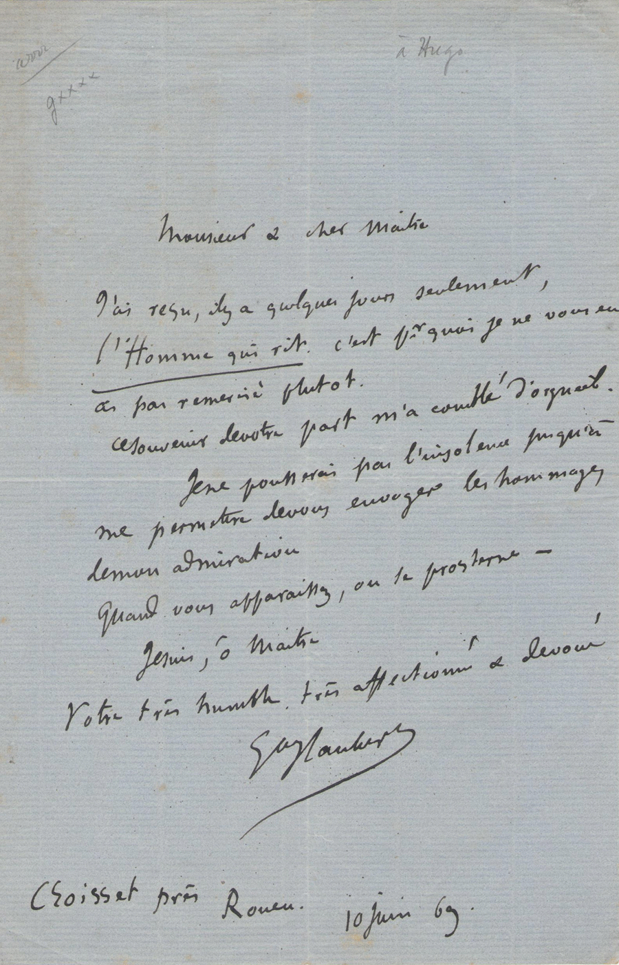 Flaubert se curva diante de Victor Hugo